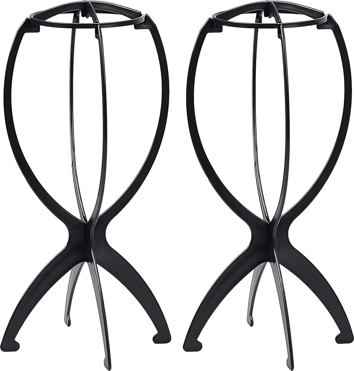 LaMoussawi ® Inklapbare en Draagbare Pruikstandaarden voor Alle Haarlengtes - Set van Twee